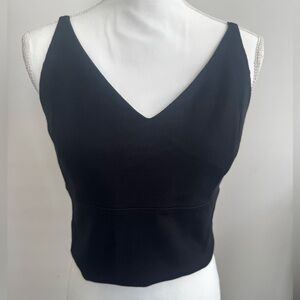 CAbi Black V-Neck Cropped Camisole